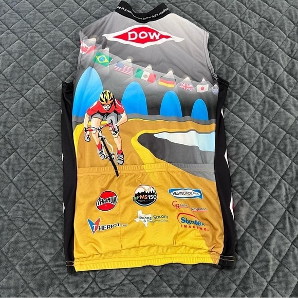 Aussie Cycling Biker jersey Men Small shirt Sleeveless Dow Olympic Global Flag V - Picture 7 of 9